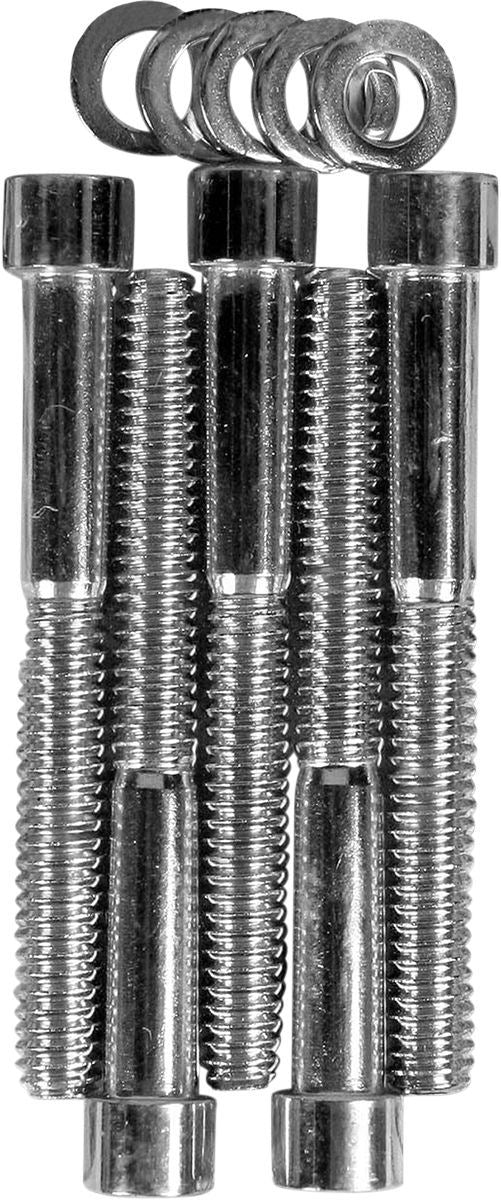 Drag Specialties Chrome Socket-Head Transmission Side Cover Bolt Kit Smooth - Part #DS190394S - Hogparts UK
