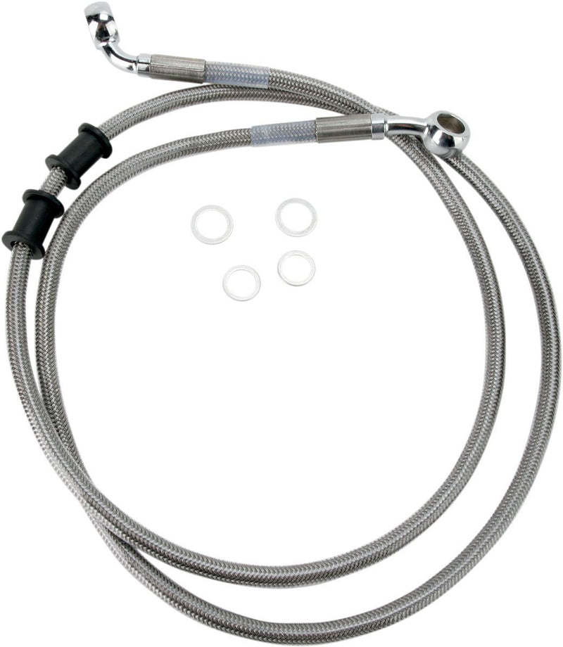 Drag Specialties Front Brake Line Stainless Steel Extended 8" - Part #17412892 - Hogparts UK