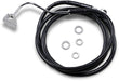 Drag Specialties Black Vinyl/Stainless Extended Length Front Brake Line Kit - Part #17413999 - Hogparts UK