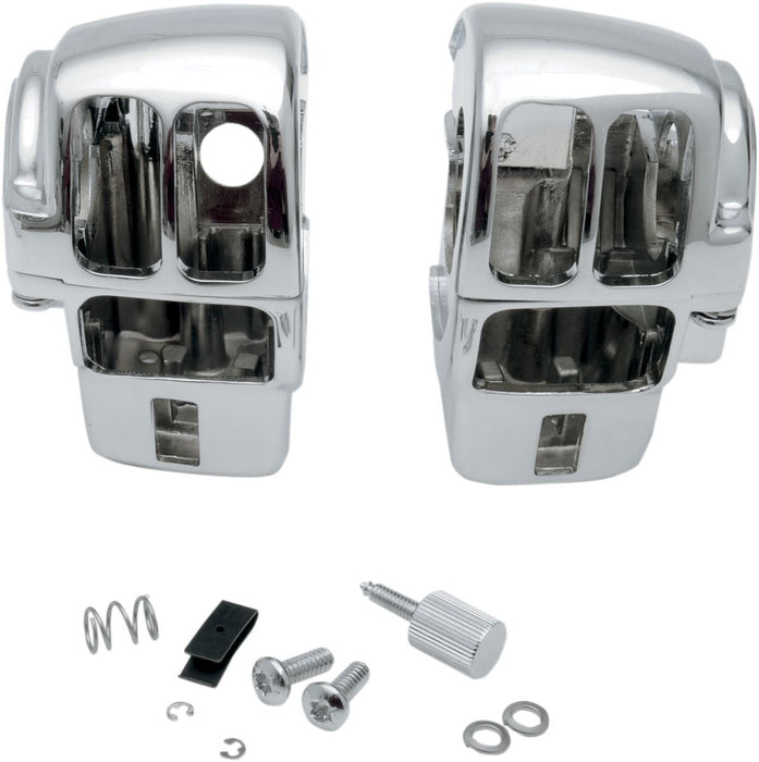 Drag Specialties Switch Housing Kit W/ Radio Chrome - Part #06160142 - Hogparts UK