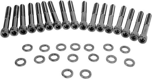 Drag Specialties Black Chrome Socket-Head Primary Cover Bolt Kit Knurled - Part #24010574 - Hogparts UK