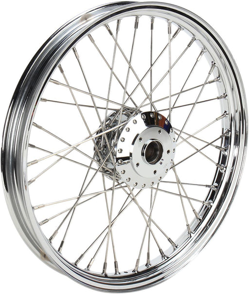 Drag Specialties Front Wheel 21X2.15 Single/Dual-Disc 40-Spoke Chrome - Part #02030089 - Hogparts UK