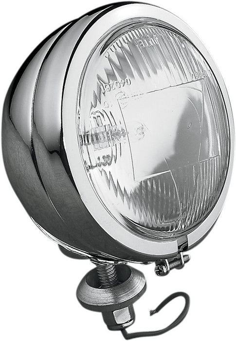 Drag Specialties Spotlight 4.5" Late-Style Stud-Mount Chrome H3 55W - Part #DS280010 - Hogparts UK