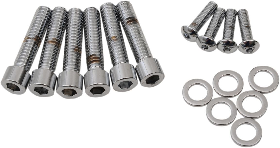 Drag Specialties Bolt Kit M8 Handlebar Control Smooth Socket Head Chrome - Part #24010984 - Hogparts UK