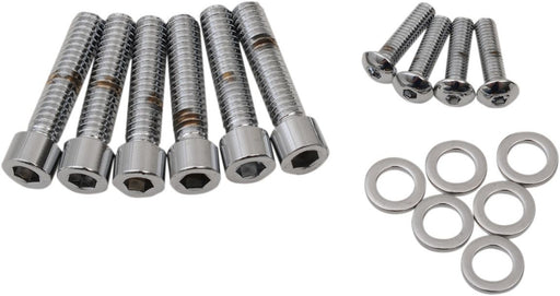 Drag Specialties Bolt Kit M8 Handlebar Control Smooth Socket Head Chrome - Part #24010984 - Hogparts UK