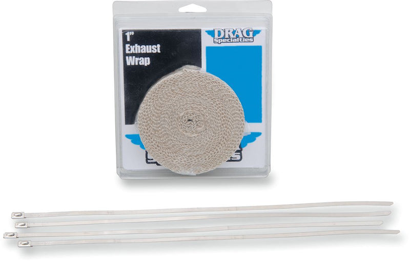 Drag Specialties Exhaust Heat Wrap 1" X 25' Tan W/ Tie - Part #18610666 - Hogparts UK
