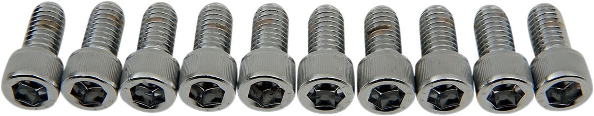 Drag Specialties Socket-Head Bolt 3/8-16X0.75 Knurled Chrome - Part #DS190552 - Hogparts UK