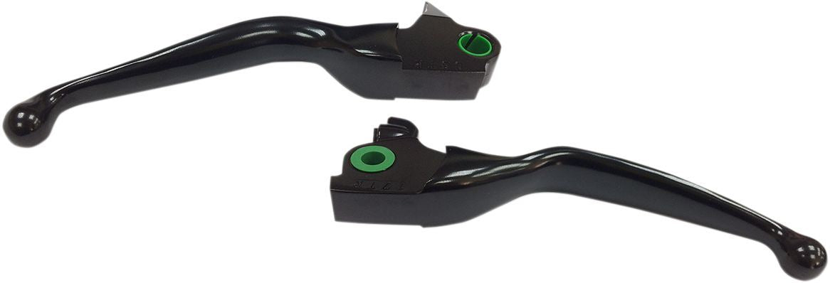 Drag Specialties Lever Set Smooth Wide Blade Black - Part #06141131 - Hogparts UK