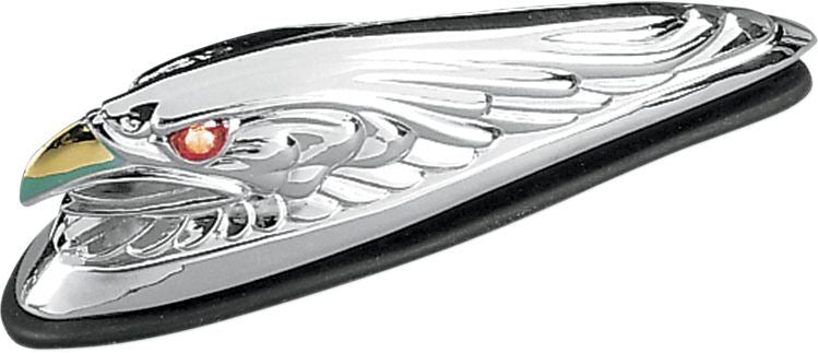 Drag Specialties Chrome Eagle Head W/ Lighted Eyes Small Front Fender Ornament - Part #DS287555 - Hogparts UK