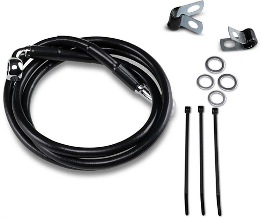 Drag Specialties Front Brake Line Black Vinyl Coated Stainless Steel Extended 4" - Part #17412552 - Hogparts UK