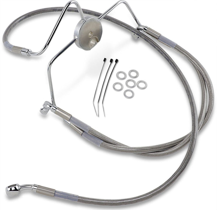 Drag Specialties Front Brake Line Stainless Steel Extended 6" - Part #17412636 - Hogparts UK