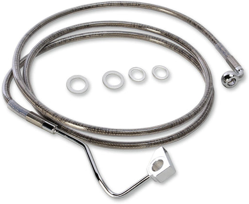 Drag Specialties Brake Line Kit Extended Upper Front Length Stainless Steel + 4" - Part #17414499 - Hogparts UK