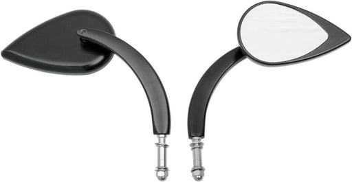 Drag Specialties Mirror Teardrop W/ Long Stem Black - Part #06400389 - Hogparts UK