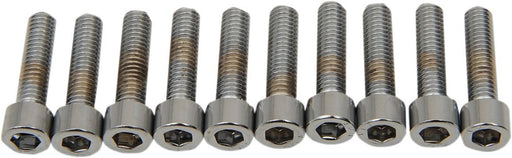 Drag Specialties Socket-Head Bolt 10-32X0.75 Knurled Chrome - Part #DS190597 - Hogparts UK
