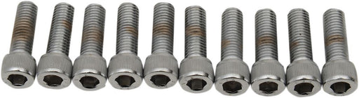 Drag Specialties Socket-Head Bolt 1/4-28X0.875 Knurled Chrome - Part #DS190561 - Hogparts UK