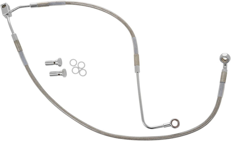 Drag Specialties Brake Line Stainless Steel Clear Coated Front/Lower Oem Length - Part #17413775 - Hogparts UK