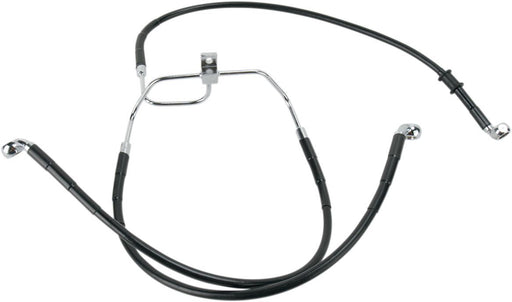 Drag Specialties Front Brake Line Black Vinyl Coated Stainless Steel Extended 8" - Part #17412910 - Hogparts UK