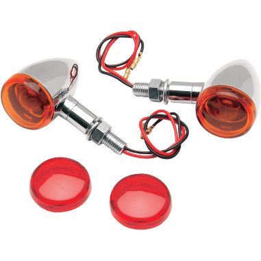 Drag Specialties Chrome Mini Deuce Stud-Mount Marker Lights - Part #20401760 - Hogparts UK