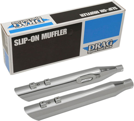 Drag Specialties Mufflers Slip-On 4" Slashdown Chrome - Part #18011189 - Hogparts UK