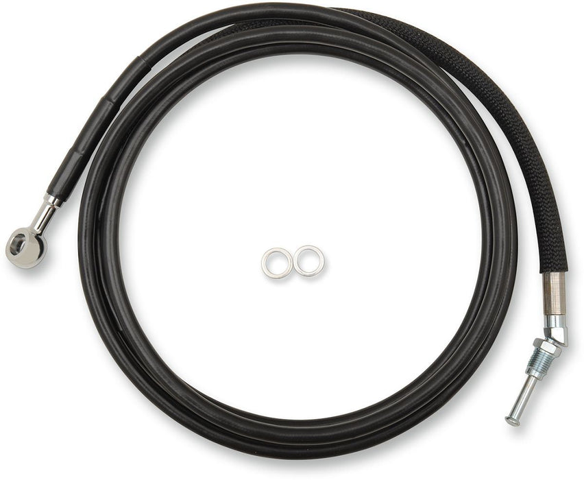 Drag Specialties Clutch Line Black Vinyl Coated + 10" Stainless Steel Hydraulic - Part #06610060 - Hogparts UK