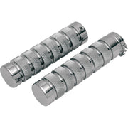 Accutronix  Grips Handlebar Knurled Notched 1" Chrome - Part #105661 - Hogparts UK