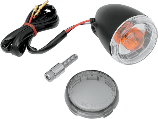 Drag Specialties Turn Signal Kit Front Oem Deuce-Style Smoke Lens Matte Black - Part #20200417 - Hogparts UK