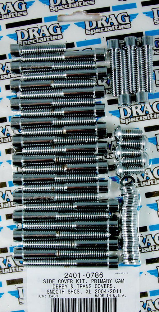 Drag Specialties Chrome Socket-Head Side Cover Bolt Kit Smooth - Part #24010786 - Hogparts UK