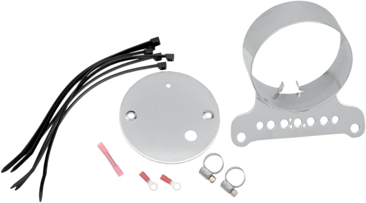Drag Specialties Single Gauge Bracket 3.375" Chrome - Part #22100199 - Hogparts UK