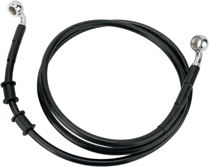 Drag Specialties Front Brake Line Black Vinyl Coated Stainless Steel Extended 2" - Part #17412895 - Hogparts UK