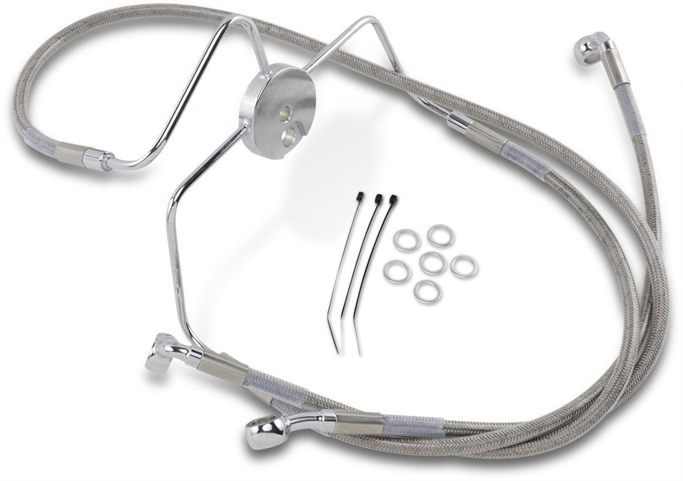 Drag Specialties Front Brake Line Stainless Steel Extended 4" - Part #17412635 - Hogparts UK