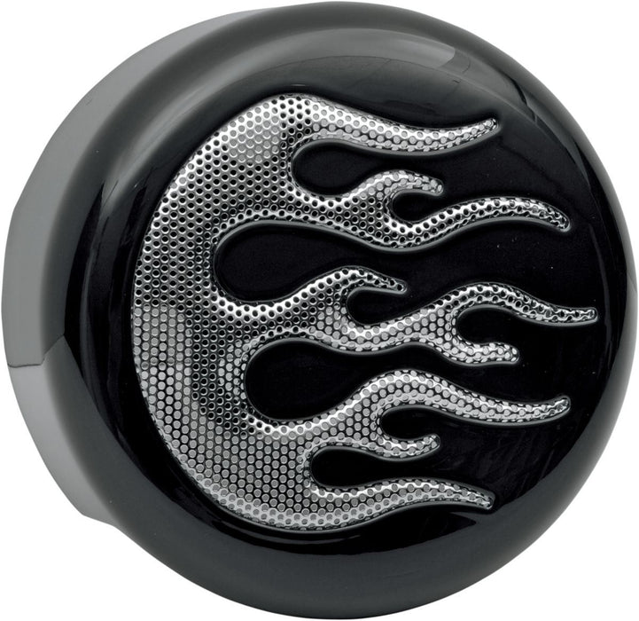 Drag Specialties Cover Horn Flame Black - Part #21070053 - Hogparts UK