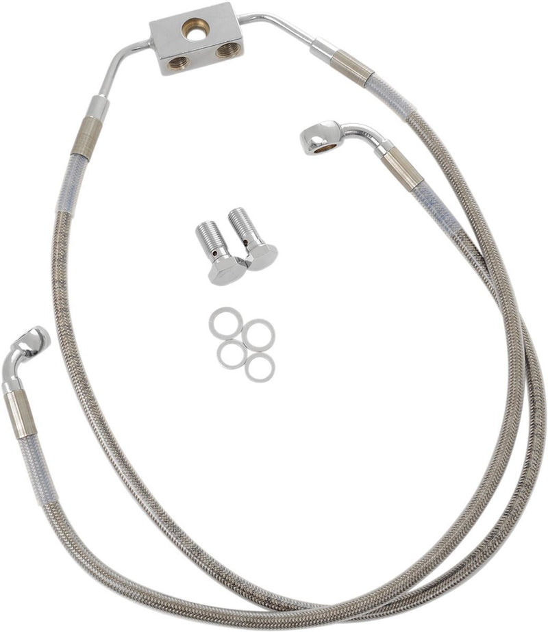 Drag Specialties Brake Line Stainless Steel Clear Coated Front/Upper/Lower Oem Length - Part #17413833 - Hogparts UK
