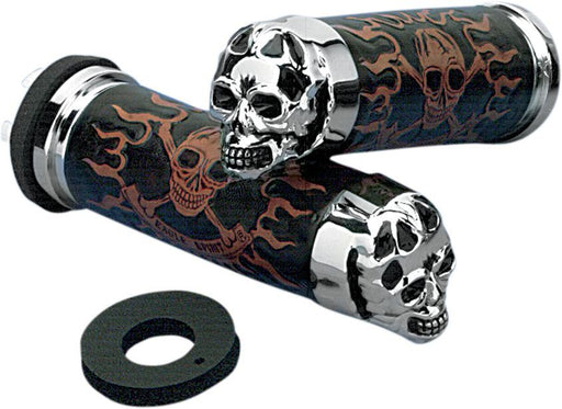 Drag Specialties Grips Skull W/ Plain Eyes - Part #DS243255 - Hogparts UK