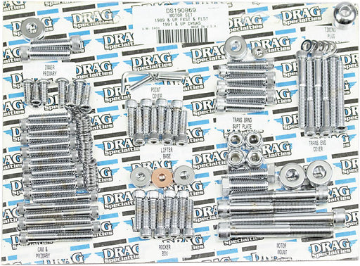 Drag Specialties Chrome Socket-Head Motor Bolt Kit Knurled - Part #DS190869 - Hogparts UK
