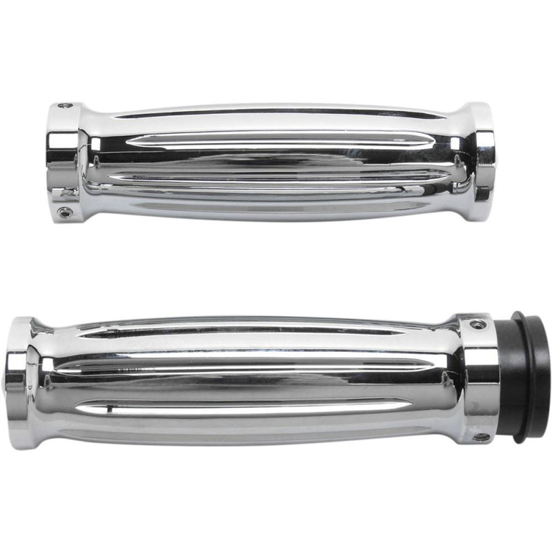 Accutronix  Grips Handlebar Diamond Fly-By-Wire Chrome - Part #105865 - Hogparts UK