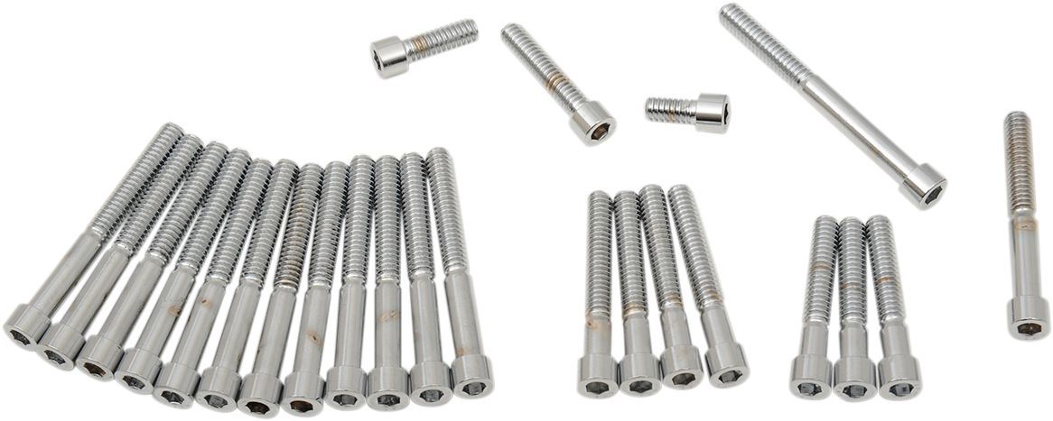 Chrome Socket-Head Cam/Primary Cover Bolt Set - Part #DS190750S - Hogparts UK