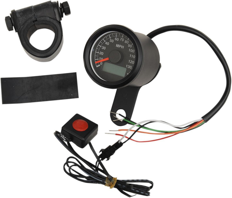 Drag Specialties 1.8" Electronic Speedometer Black Housing Black Face - Part #22100259 - Hogparts UK