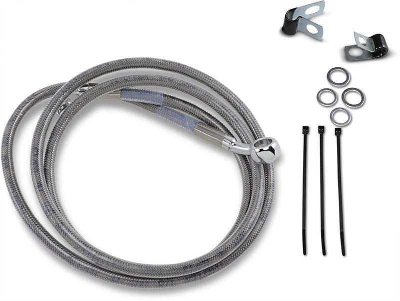 Drag Specialties Front Brake Line Stainless Steel Extended 10" - Part #17412674 - Hogparts UK