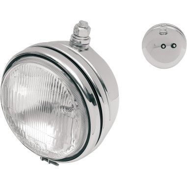 Drag Specialties Chrome 5-3/4" Diamond-Style Headlight Kit - Part #20011129 - Hogparts UK