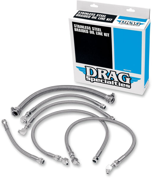 Drag Specialties Oil Line Kit Stainless Steel - Part #07110034 - Hogparts UK